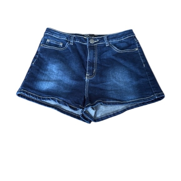 Rock & Royal High Rise Dark Denim Shorts Juniors Large - Picture 1 of 5
